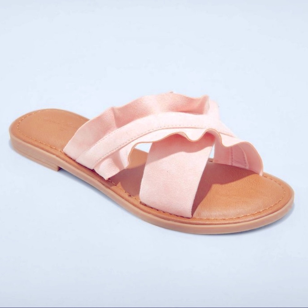 Women’s Holland Ruffled Crossband Slide Sandals